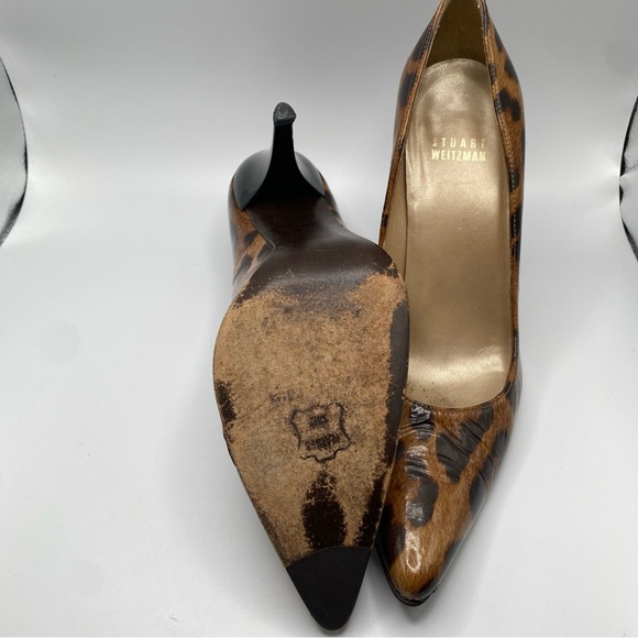 Stuart Weitzman Patent Leather Animal Print Platform Pump Stiletto Heel Size 7 M - Picture 12 of 12